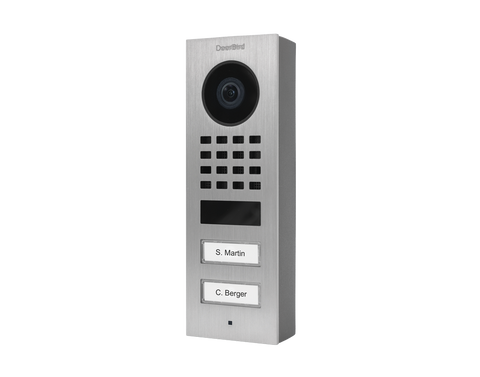 DoorBird IP Intercom Video Door Station D1102V, Surface Mount, 2 Button, Stainless Steel Metallic Finish