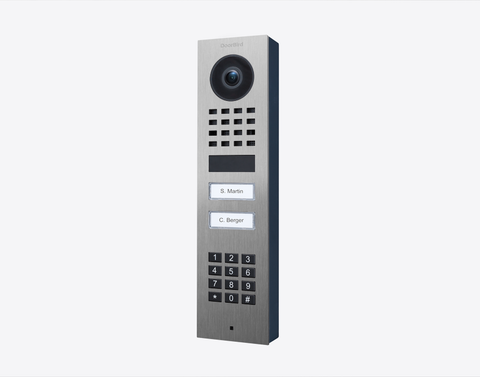 DoorBird IP Intercom Video Door Station D1102KV 2 Button with Keypad, SURFACE MOUNT Stainless / PVD / PC finishes