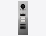 DoorBird IP Intercom Video Door Station D1102KV 2 Button with Keypad, FLUSH MOUNT Stainless / PVD / PC finishes