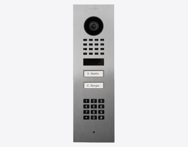 DoorBird IP Intercom Video Door Station D1102KV 2 Button with Keypad, FLUSH MOUNT Stainless / PVD / PC finishes