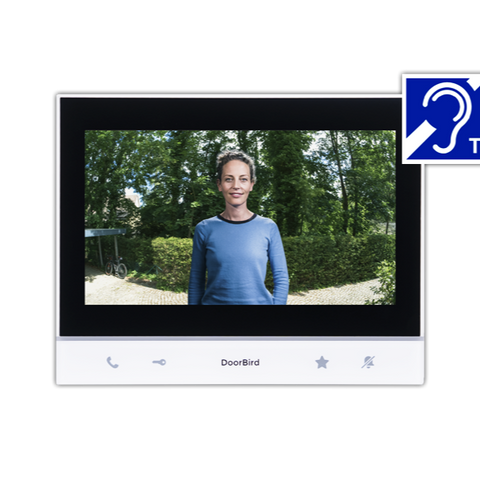 DoorBird A1103T IP Video Indoor Station – 7″ Touchscreen Monitor, WiFi & PoE, with Integrated Hearing Induction Loop