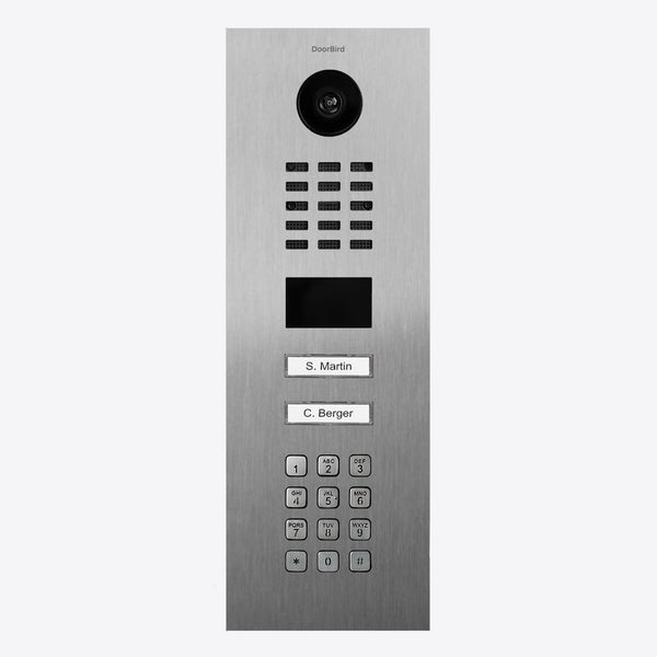 DoorBird IP Intercom Video Door Station D2202KV with Keypad and 2 x Call Buttons | 5MP Camera | Flush or Surface backbox sold separately