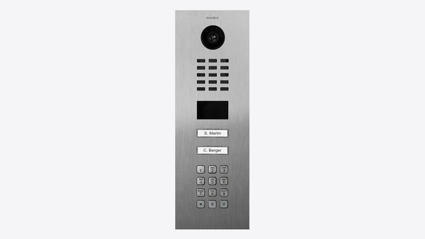 DoorBird IP Intercom Video Door Station D2202KV with Keypad and 2 x Call Buttons | 5MP Camera | Flush or Surface backbox sold separately