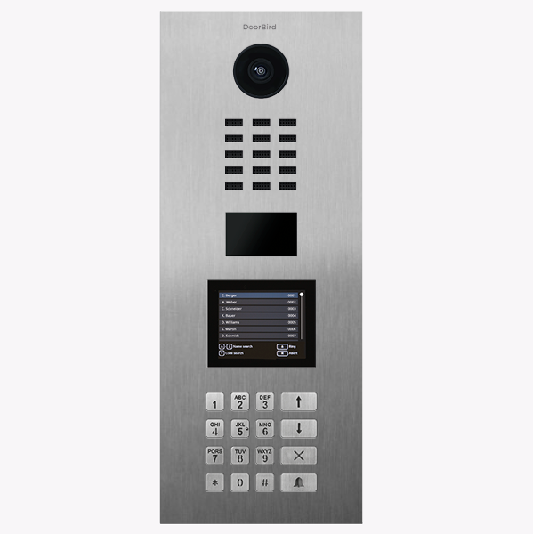 DoorBird Multi-Tenant IP Intercom Video Door Station D22DKV with Keypad and Display Module | 5MP Camera | Flush or Surface backbox sold separately