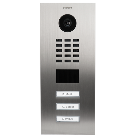 DoorBird Multi-Dwelling IP Intercom Video Door Station D2103V - 3 Call Buttons - Metal Finish